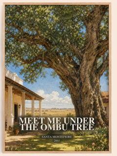 Meet Me Under the Ombu Tree watercolour book poster by Santa Montefiore – framed literary art print