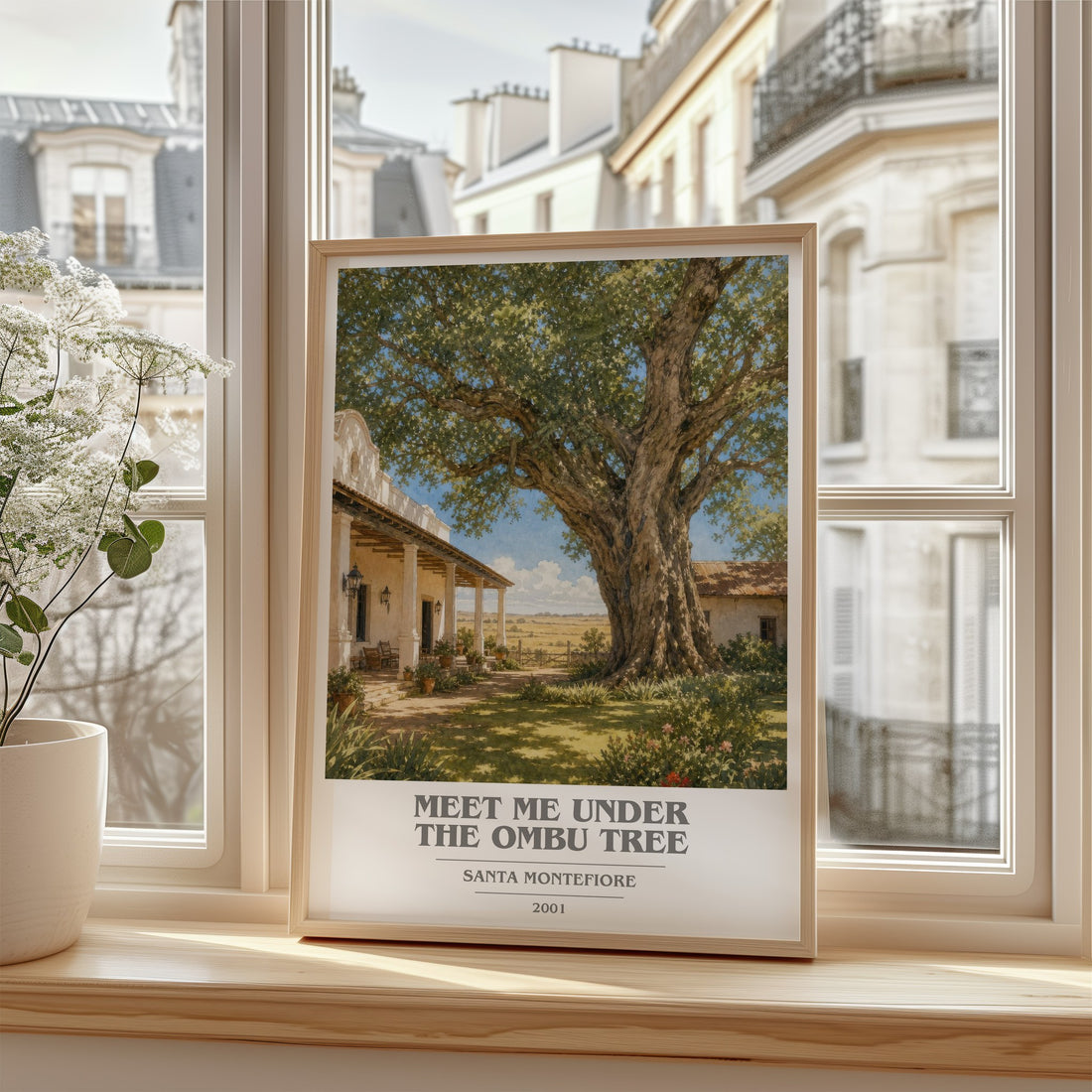 Meet Me Under the Ombu Tree book cover poster colour and style options – Santa Montefiore book art