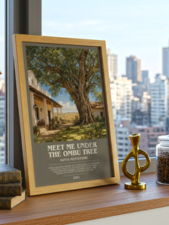 Meet Me Under the Ombu Tree bookish print framed by window – literary home decor