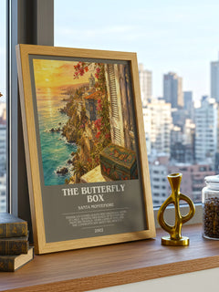 The Butterfly Box bookish print framed by window – literary home decor