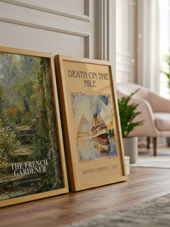 The French Gardener watercolour print framed by window – literary home decor