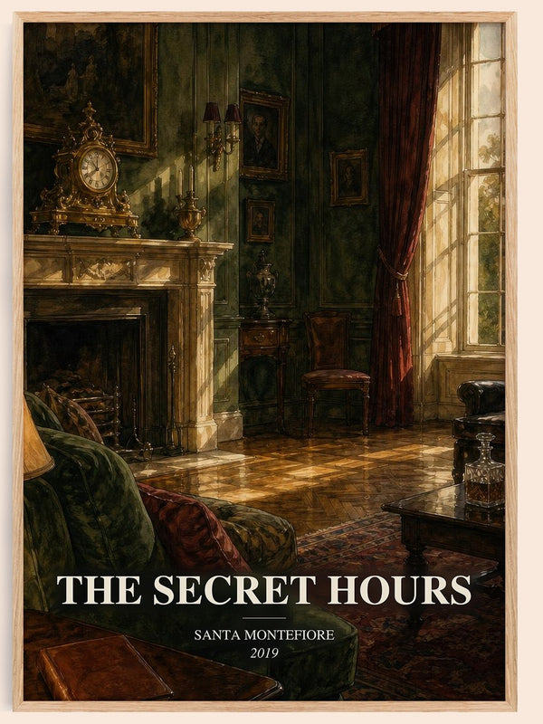 The Secret Hours watercolour book poster by Santa Montefiore – framed literary art print