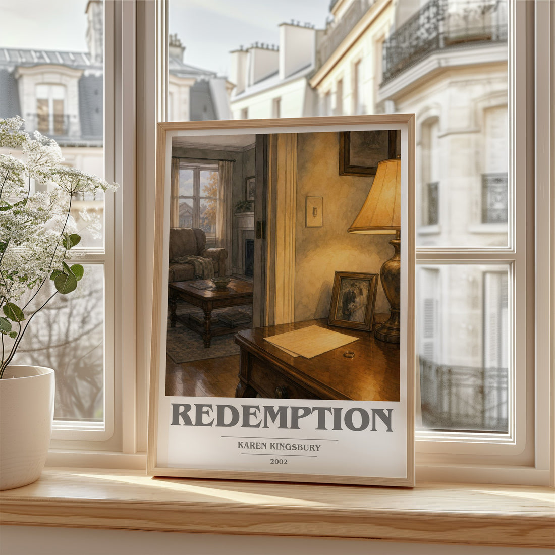 Redemption book cover poster colour and style options – Karen Kingsbury book art