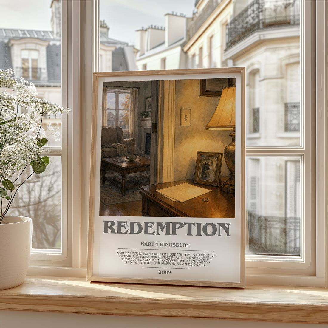 Redemption bookish poster colour and style options – Karen Kingsbury book art