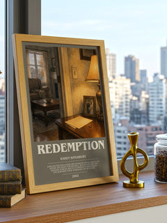Redemption bookish print framed by window – literary home decor