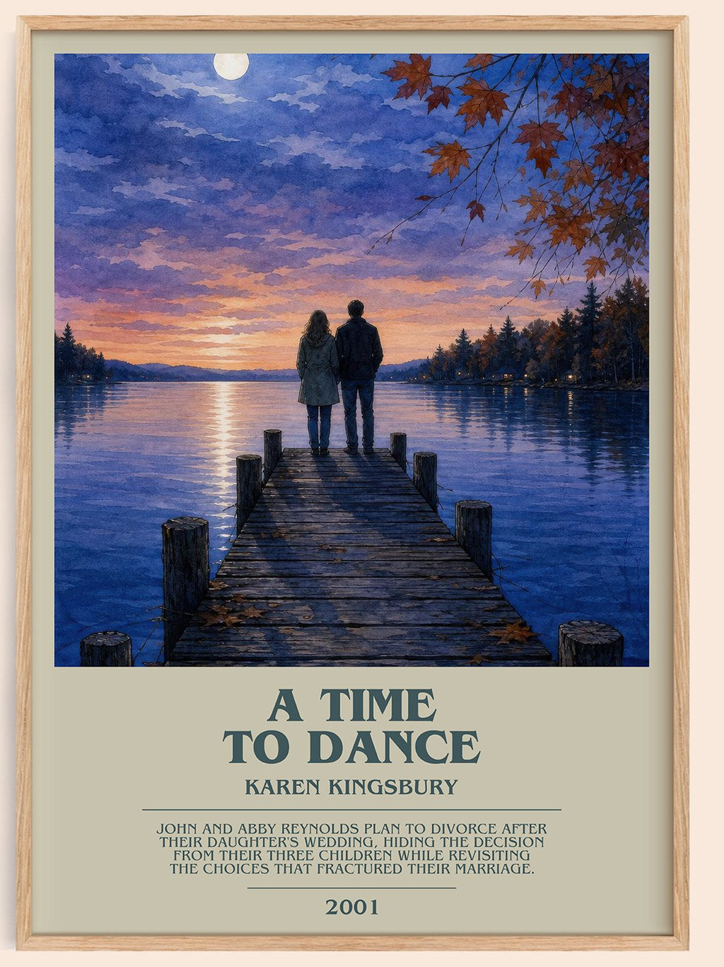 A Time to Dance bookish book poster by Karen Kingsbury – framed literary art print