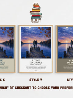A Time to Dance bookish print in frame leaning in hallway – contemporary fiction wall art