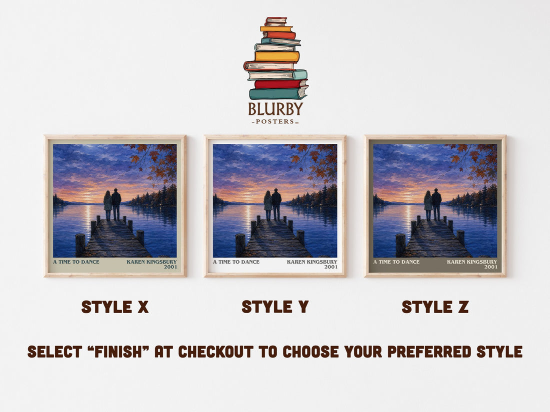 A Time to Dance literary print in frame leaning in hallway – contemporary fiction wall art (mockup)