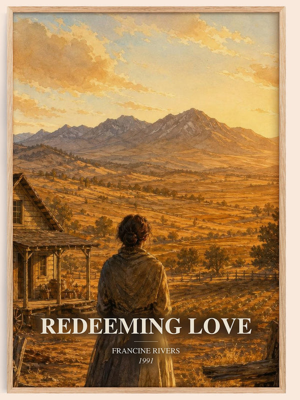 Redeeming Love watercolour book poster by Francine Rivers – framed literary art print