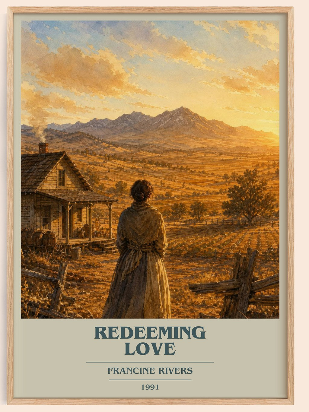 Redeeming Love book cover book poster by Francine Rivers – framed literary art print
