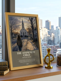 The Atonement Child bookish print framed by window – literary home decor