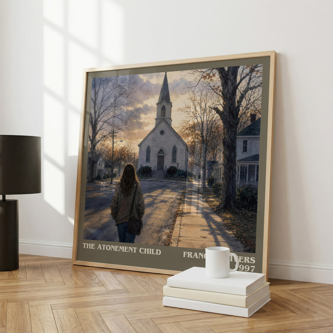The Atonement Child literary print framed by window – literary home decor