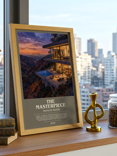 The Masterpiece bookish print framed by window – literary home decor