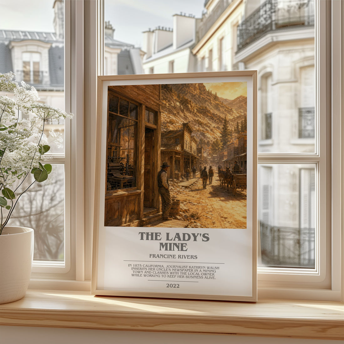 The Lady's Mine bookish poster colour and style options – Francine Rivers book art