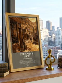 The Lady's Mine bookish print framed by window – literary home decor