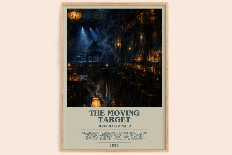 The Moving Target Bookish Wall Art by Ross Macdonald (Modern style)