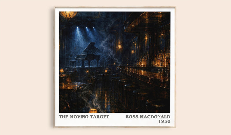 The Moving Target Literary Art Print by Ross Macdonald (Square style)