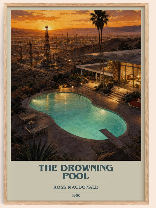 The Drowning Pool book cover book poster by Ross Macdonald – framed literary art print