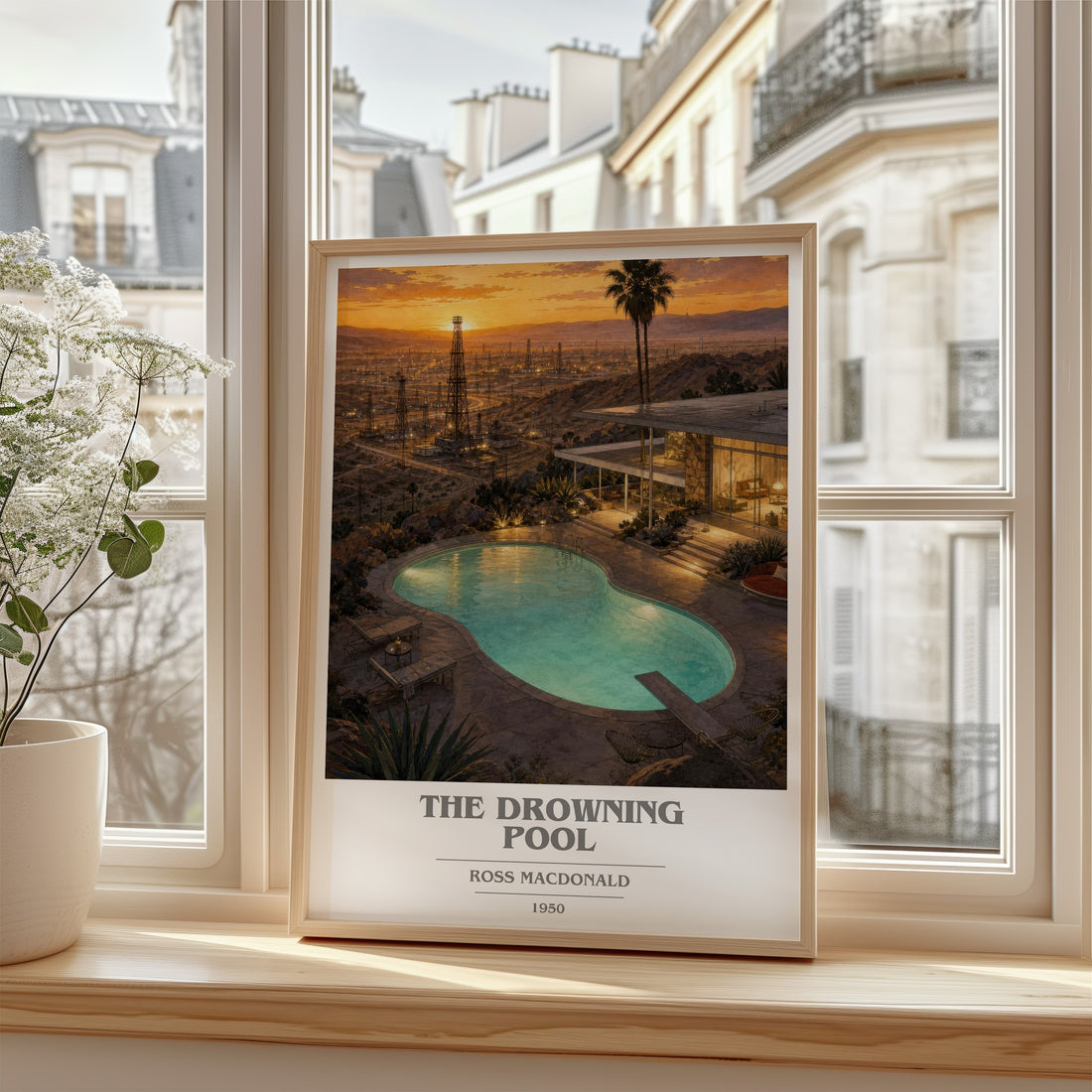The Drowning Pool book cover poster colour and style options – Ross Macdonald book art