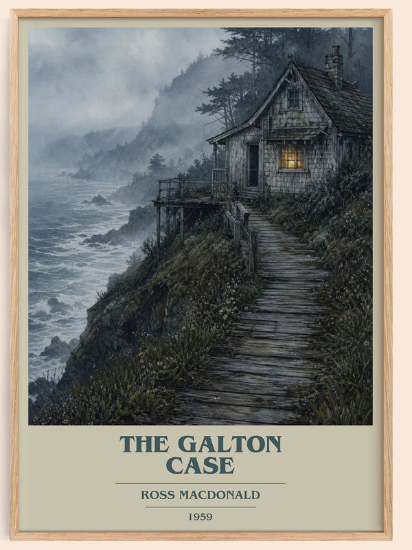 The Galton Case book cover book poster by Ross Macdonald – framed literary art print