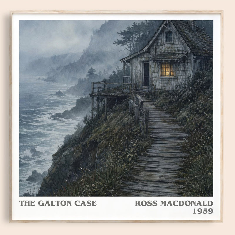 The Galton Case literary book poster by Ross Macdonald – framed literary art print