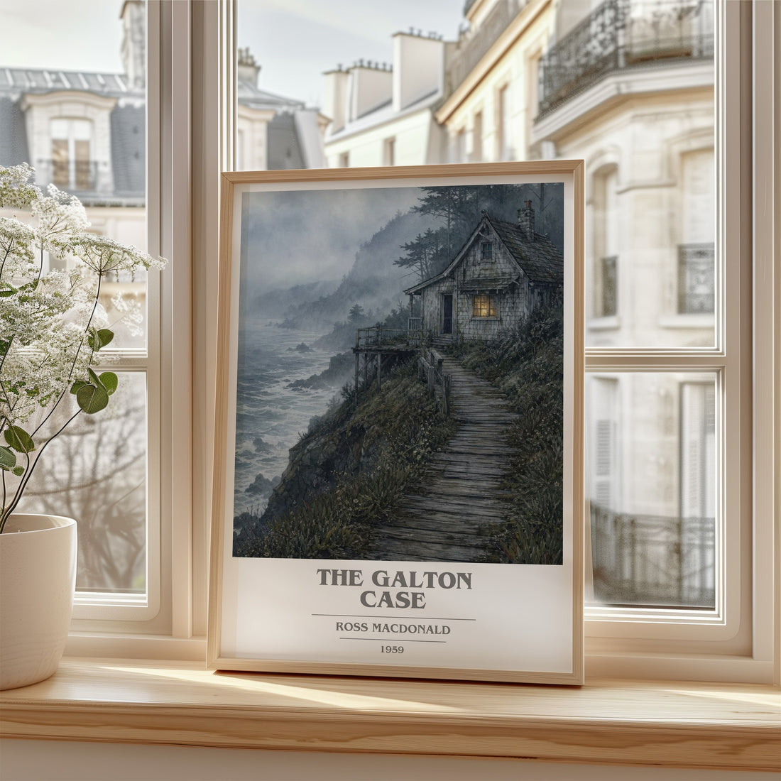 The Galton Case book cover poster colour and style options – Ross Macdonald book art (mockup)