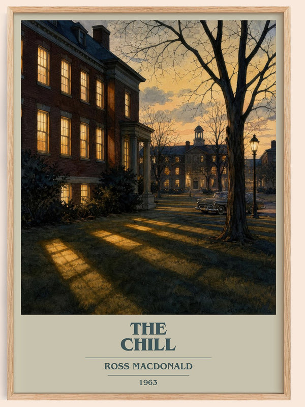 The Chill book cover book poster by Ross Macdonald – framed literary art print