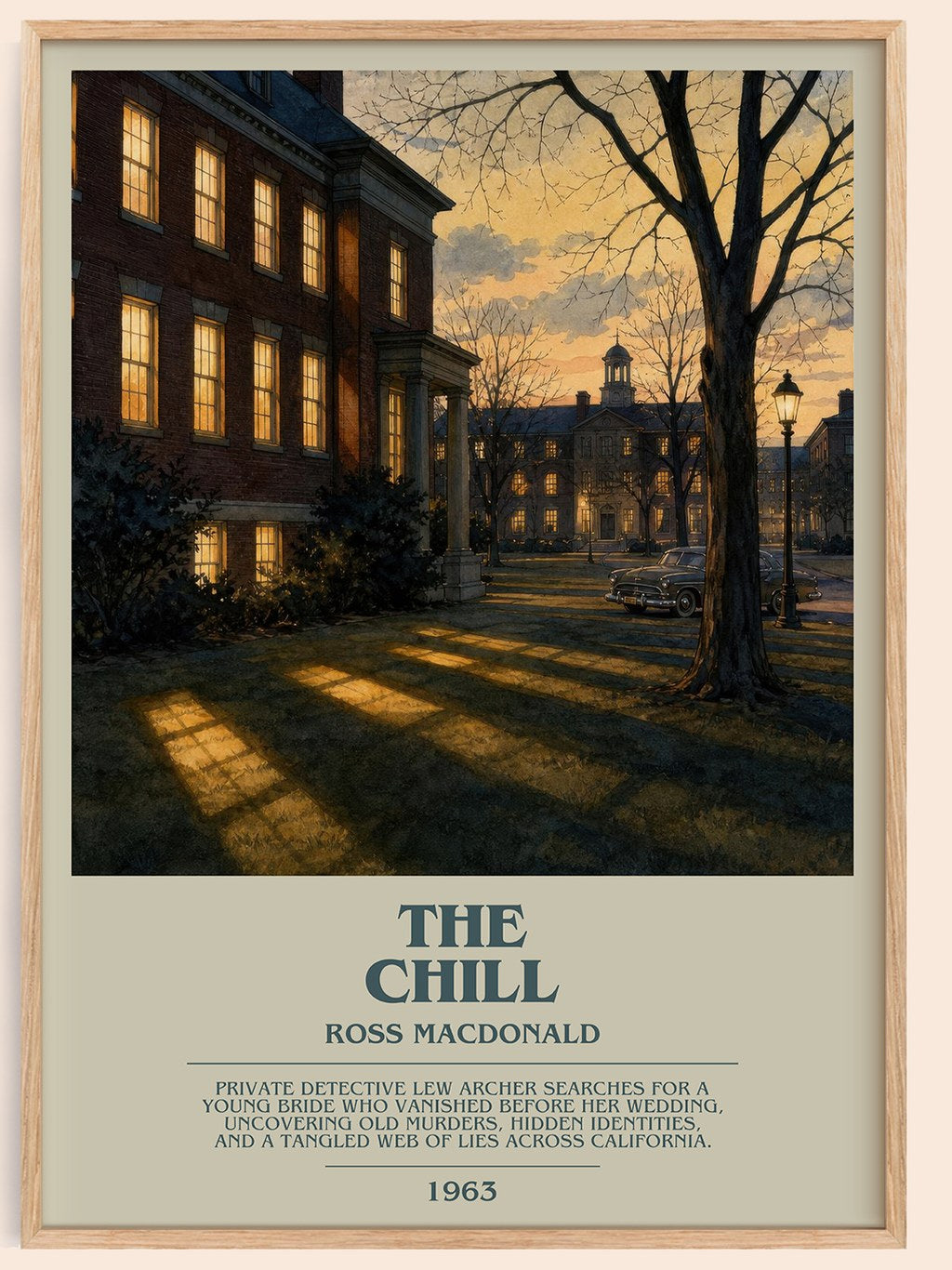 The Chill bookish book poster by Ross Macdonald – framed literary art print