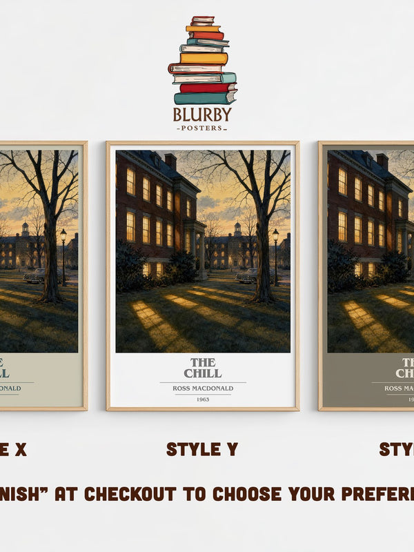 The Chill book cover print in frame leaning in hallway – mystery wall art