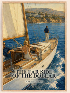 The Far Side of the Dollar watercolour book poster by Ross Macdonald – framed literary art print