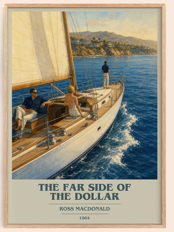 The Far Side of the Dollar book cover book poster by Ross Macdonald – framed literary art print