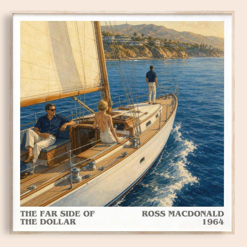 The Far Side of the Dollar literary book poster by Ross Macdonald – framed literary art print