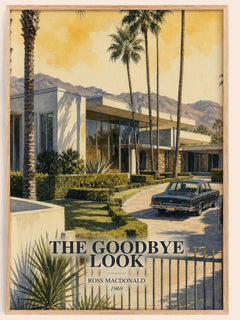 The Goodbye Look watercolour book poster by Ross Macdonald – framed literary art print