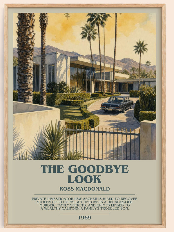 The Goodbye Look bookish book poster by Ross Macdonald – framed literary art print