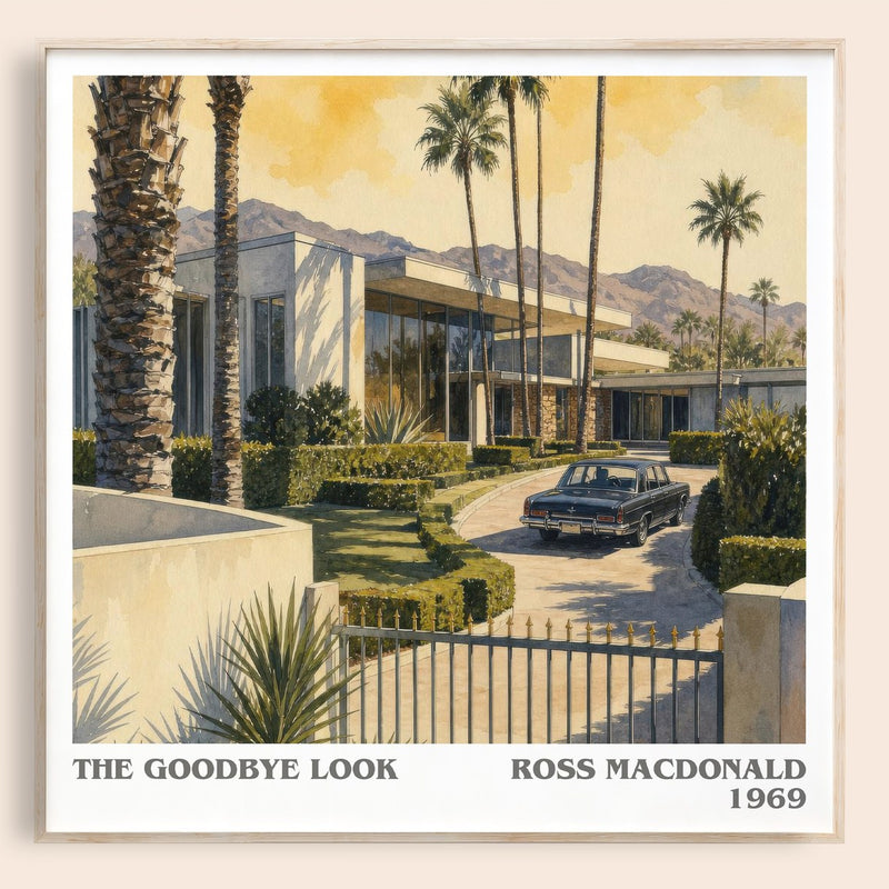 The Goodbye Look literary book poster by Ross Macdonald – framed literary art print