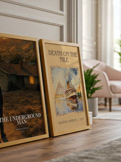 The Underground Man watercolour print framed by window – literary home decor
