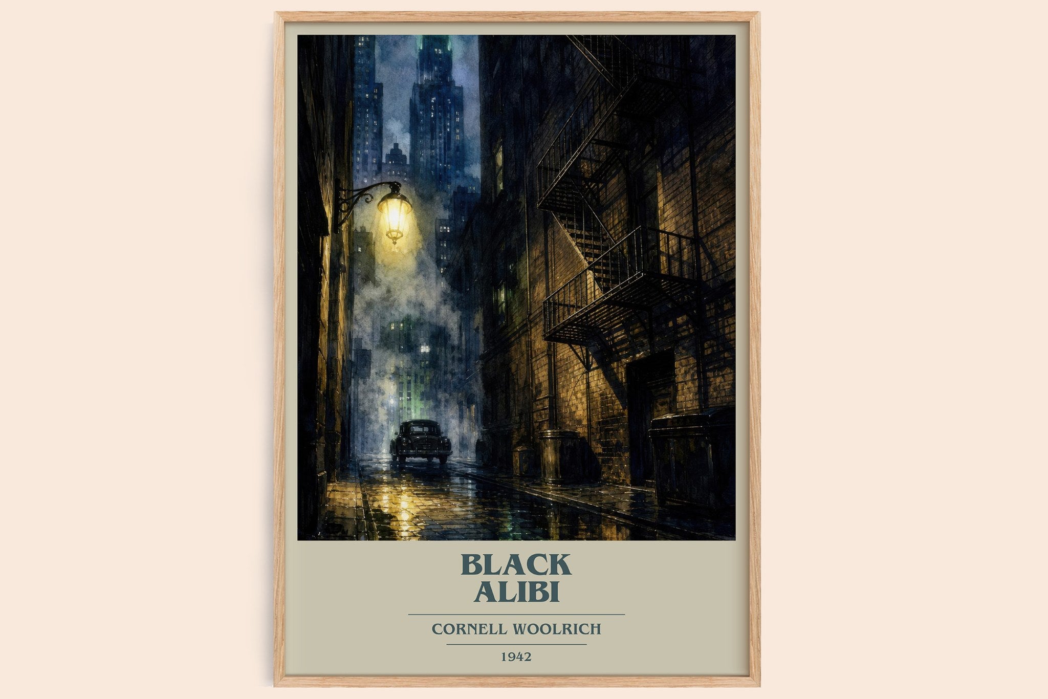 Black Alibi Book Cover Poster by Cornell Woolrich