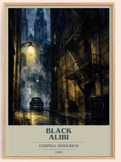 Black Alibi Book Cover Poster by Cornell Woolrich – image 1