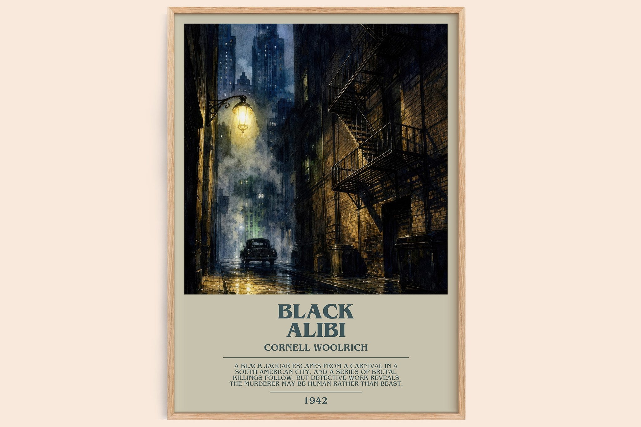 Black Alibi Bookish Wall Art by Cornell Woolrich