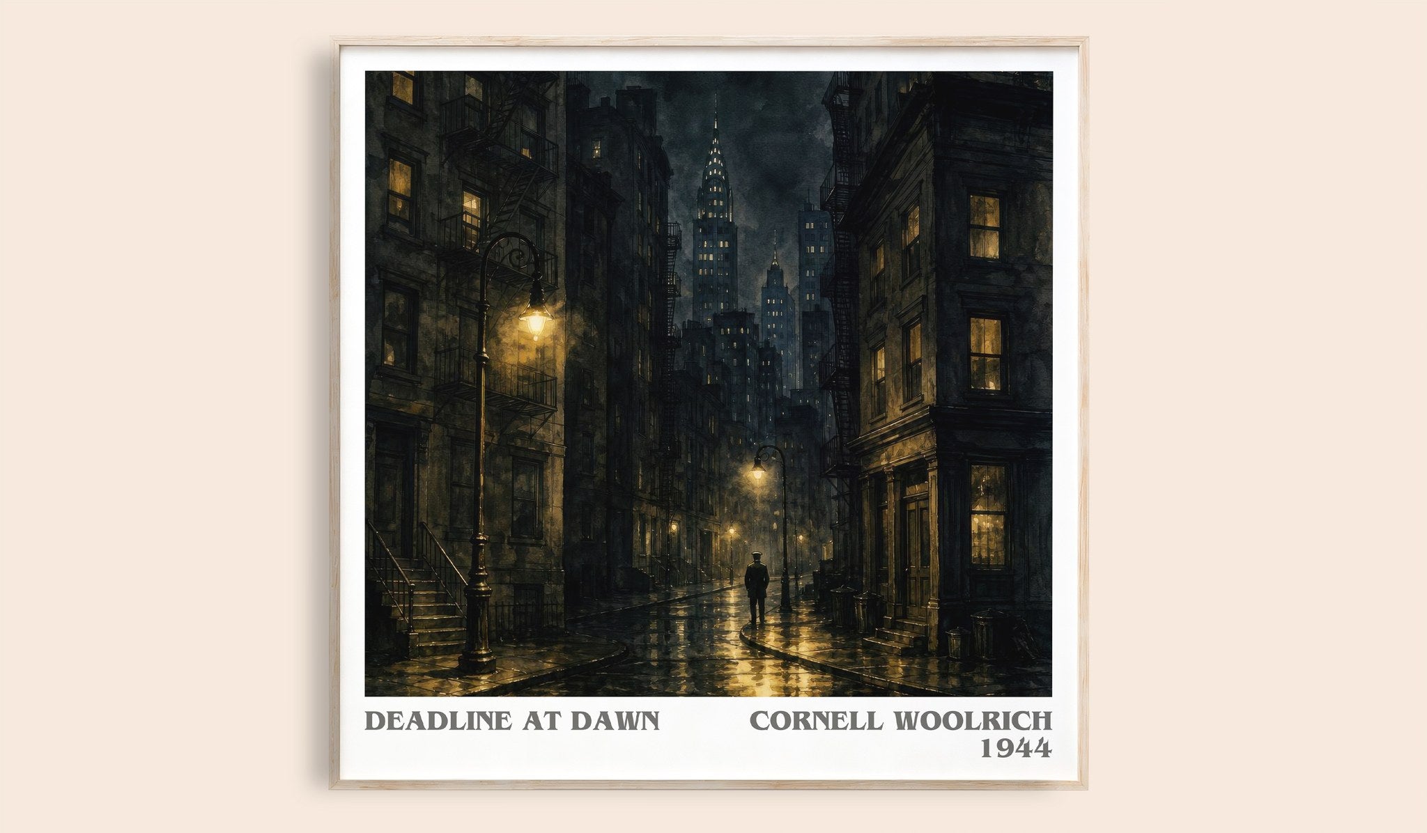 Deadline at Dawn Literary Art Print by Cornell Woolrich