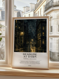 Deadline at Dawn bookish poster colour and style options – Cornell Woolrich book art