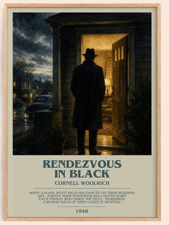 Rendezvous in Black bookish book poster by Cornell Woolrich – framed literary art print