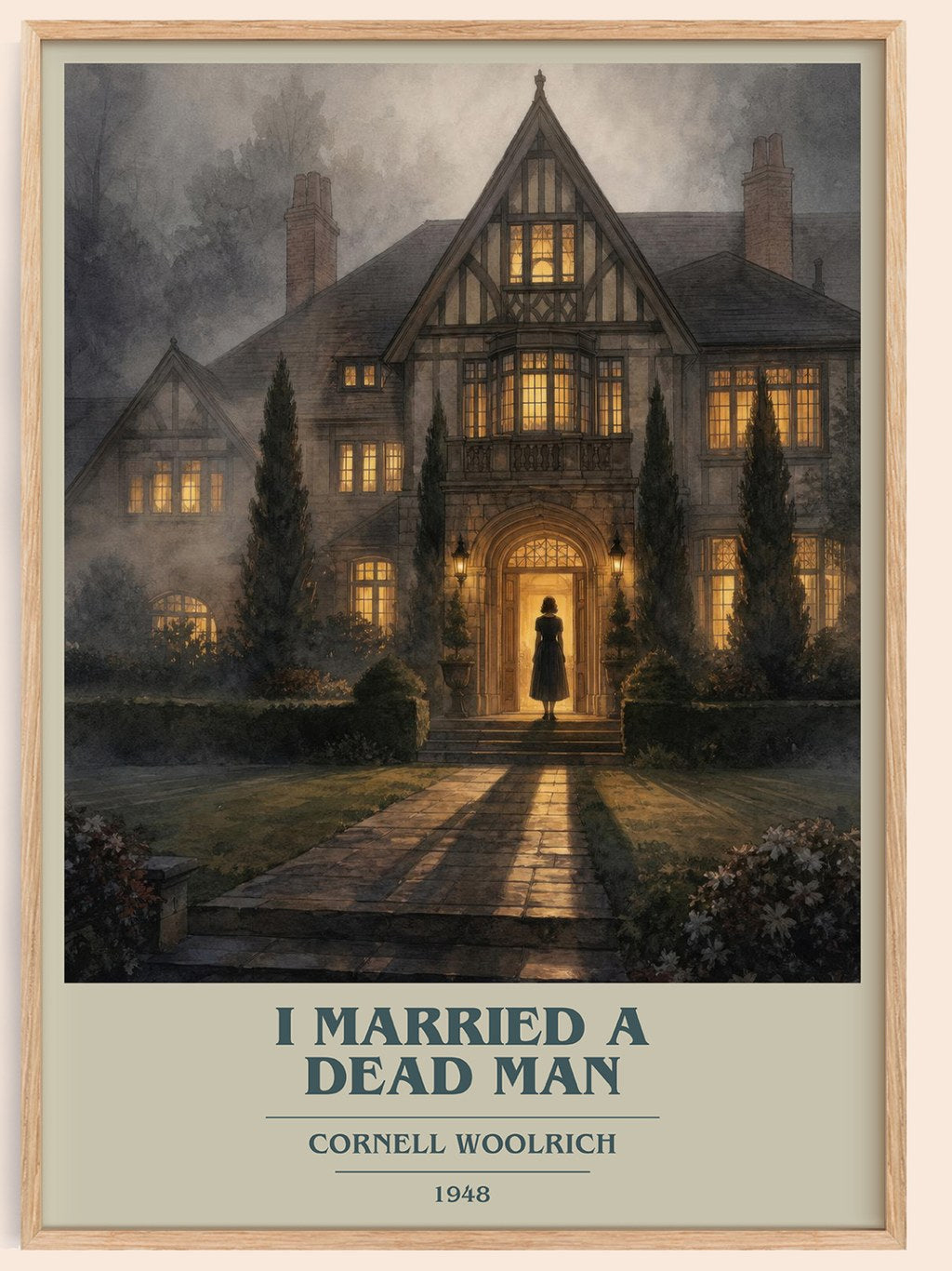 I Married a Dead Man book cover book poster by Cornell Woolrich – framed literary art print