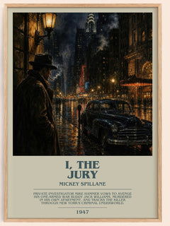 I, the Jury bookish book poster by Mickey Spillane – framed literary art print