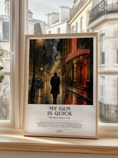 My Gun Is Quick bookish poster colour and style options – Mickey Spillane book art