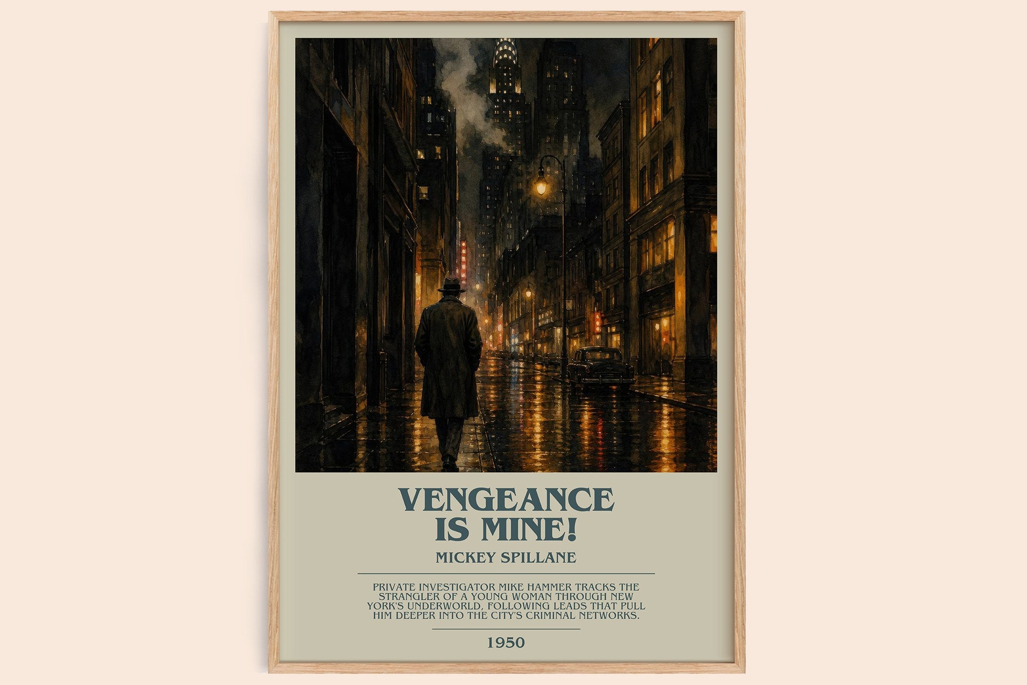 Vengeance Is Mine! Bookish Wall Art by Mickey Spillane