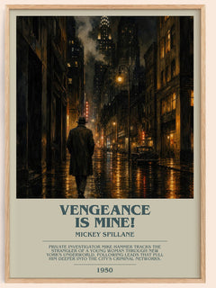Vengeance Is Mine! bookish book poster by Mickey Spillane – framed literary art print