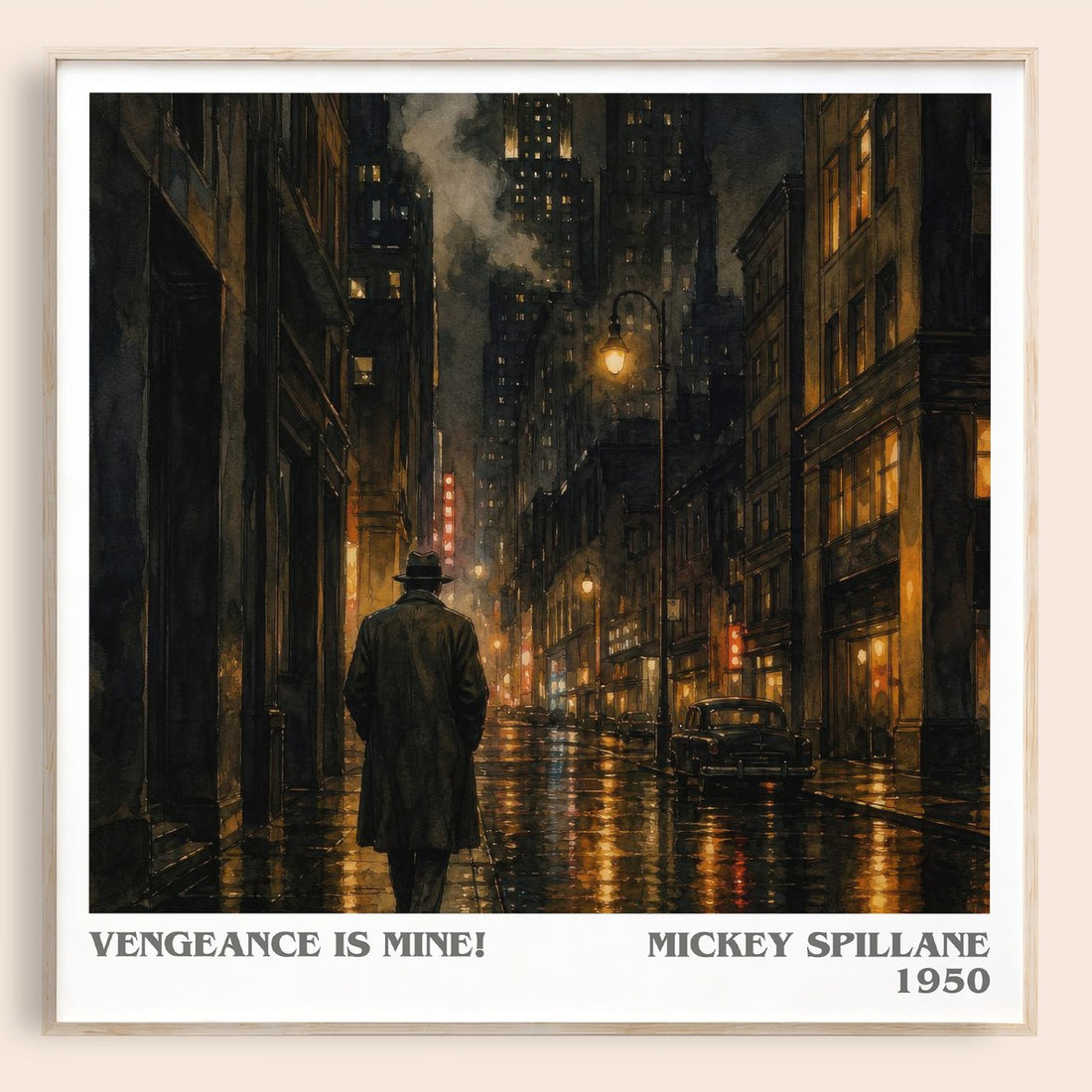 Vengeance Is Mine! literary book poster by Mickey Spillane – framed literary art print