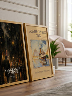 Vengeance Is Mine! watercolour print framed by window – literary home decor