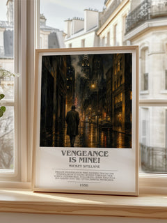 Vengeance Is Mine! bookish poster colour and style options – Mickey Spillane book art